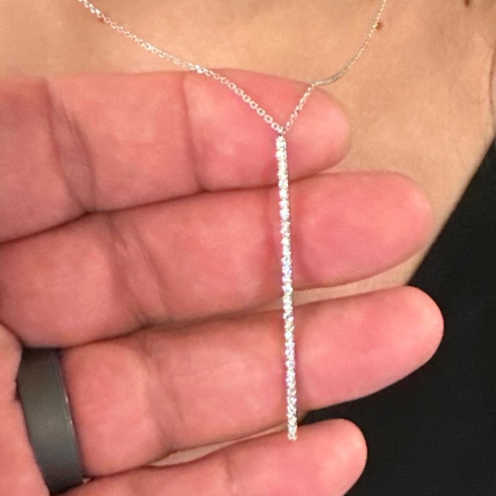 Natural Mined Diamond BAR Necklace